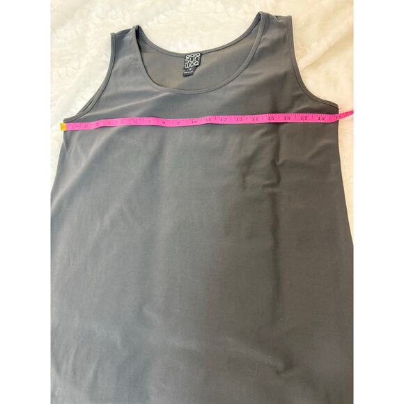 Ciara Sun Woo Mid-Length Scoop Neck Tank Top Charcoal Gray Wrinkle-Free Medium - Picture 7 of 8